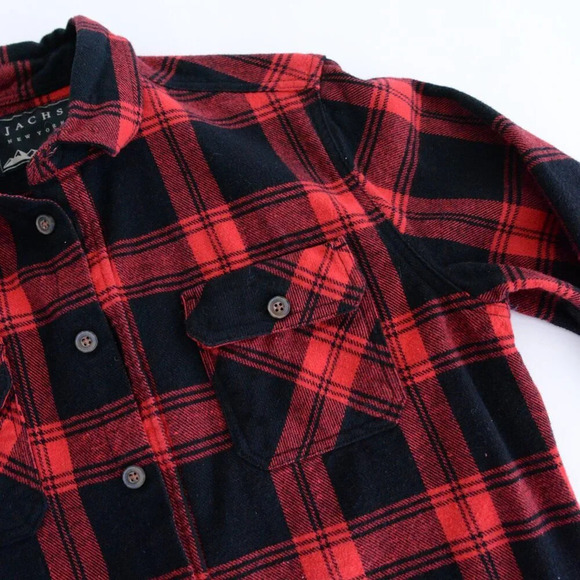 Jachs New York Red Black Checker 100% Cotton Outdoor Gorpcore  Button Up Shirt M - Picture 6 of 11
